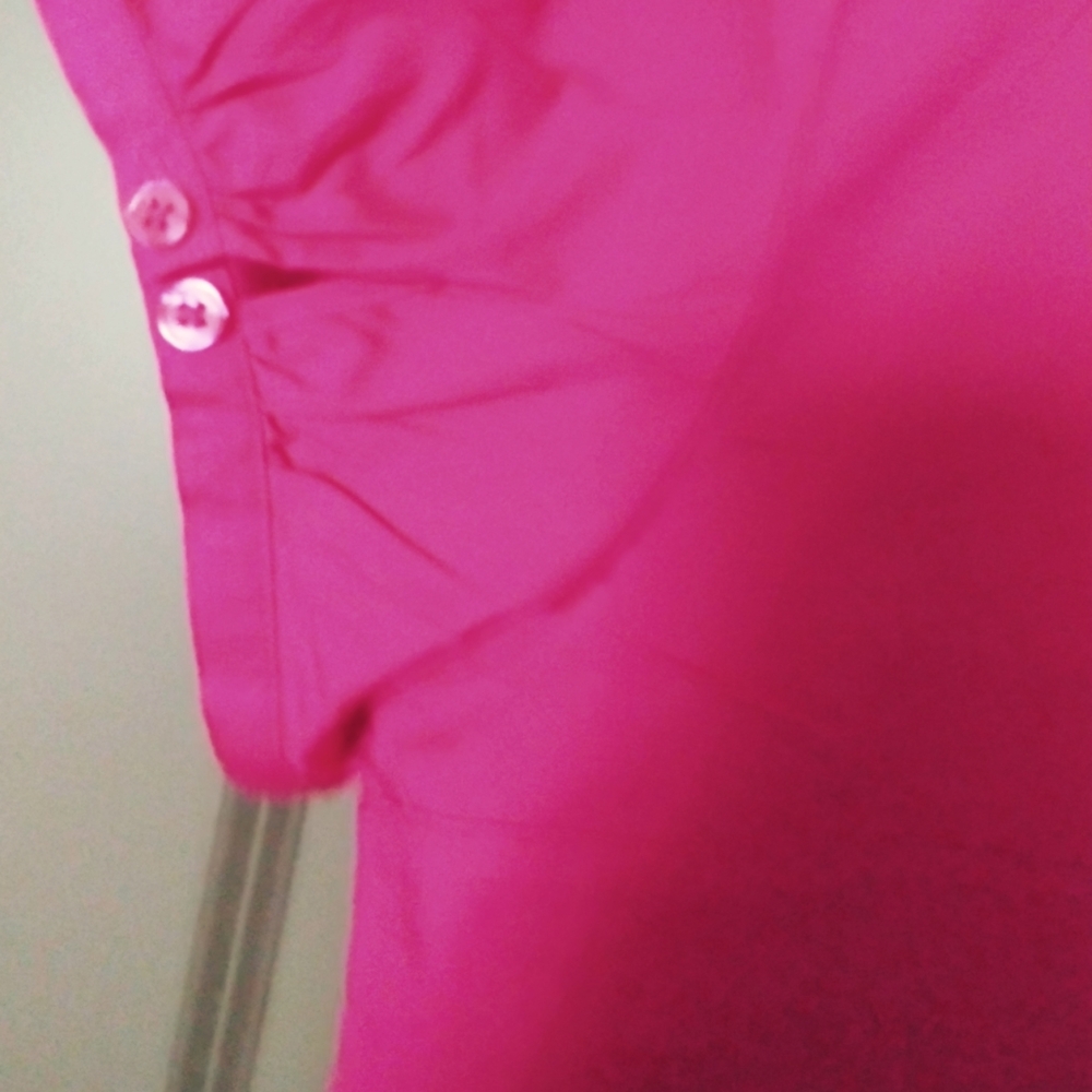 Hot pink button down blouse